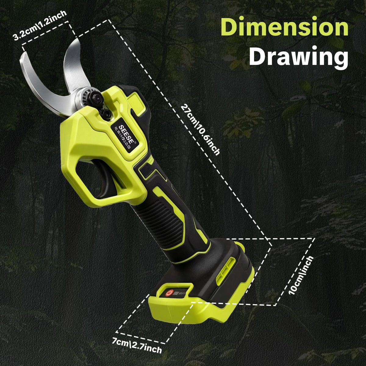Cordless Electric Garden Pruning Shears, 1.25‑Inch Cutting Diameter Brushless Power Pruner with Dual 21V Batteries for Tree and Flower Trimming